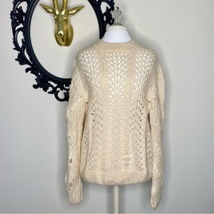 Rag Poets Cream Colored Sweater with Pattern
